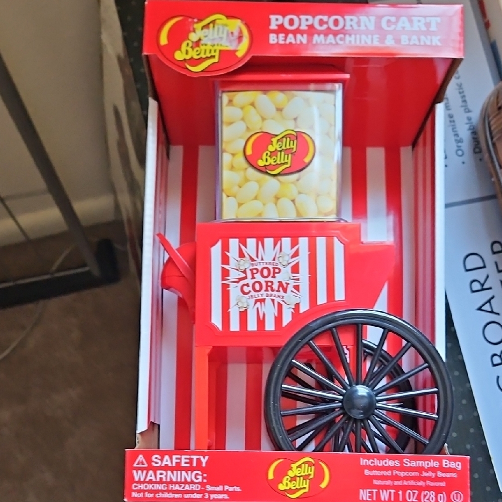 Jelly Belly Red Popcorn Cart Bean Machine & Bank Toy